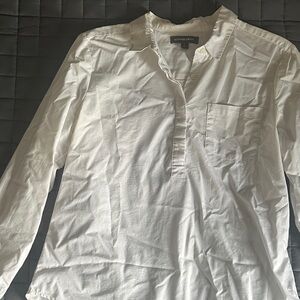 Alexander Jordan White Long-Sleeve Popover Button-Down Shirt size L